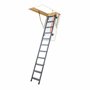 Fakro LMK metalen zoldertrap 70x140 cm met een plafondhoogte van 305 cm